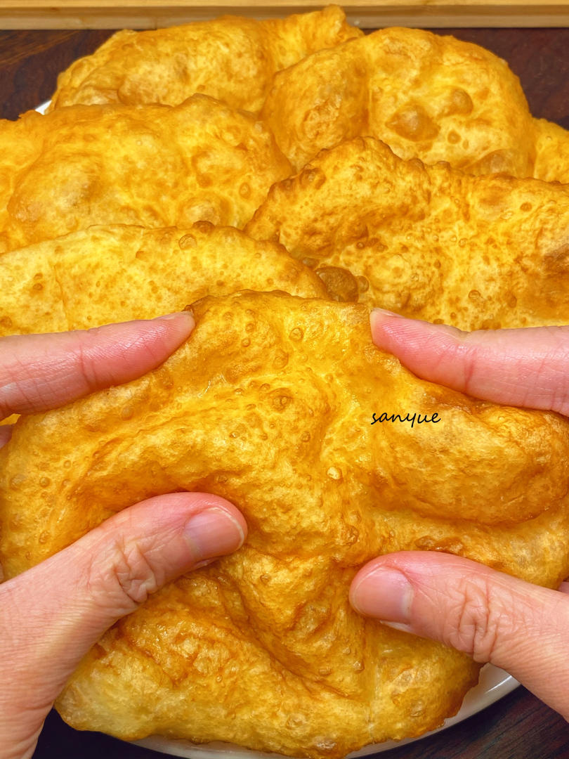 完美还原早餐店炸油饼 外酥里软 附细节视频详解