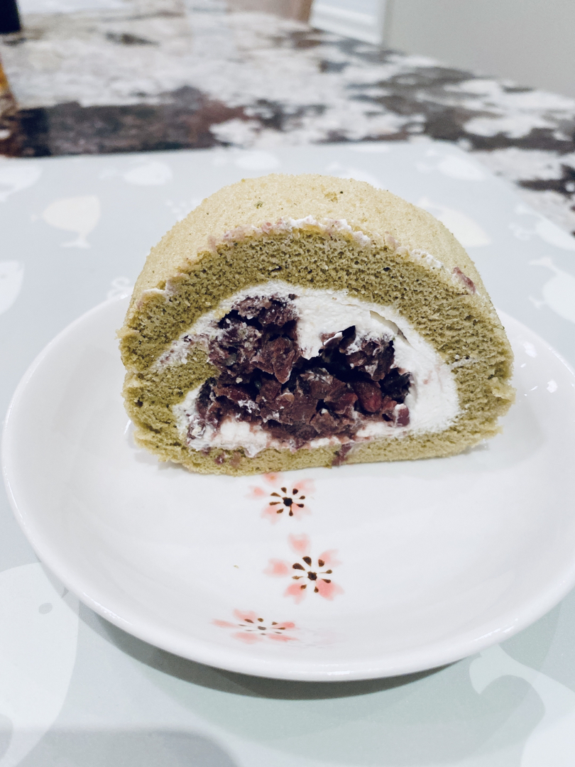 日式抹茶红豆蛋糕卷