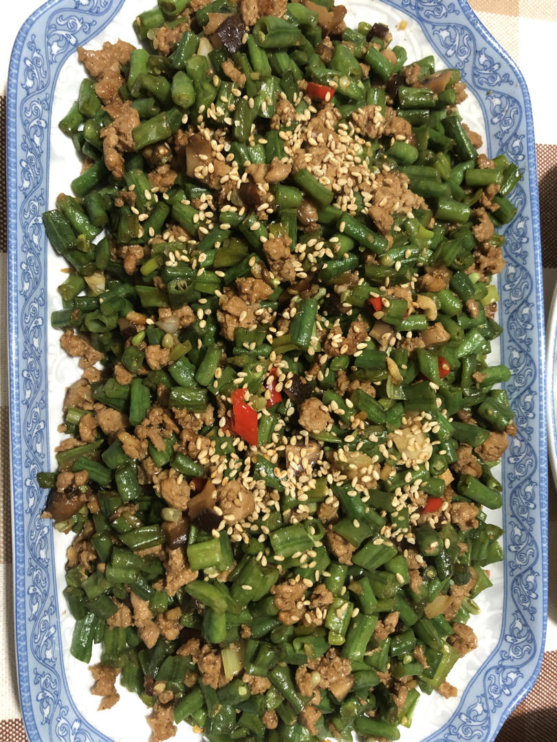 肉沫豆角下饭菜