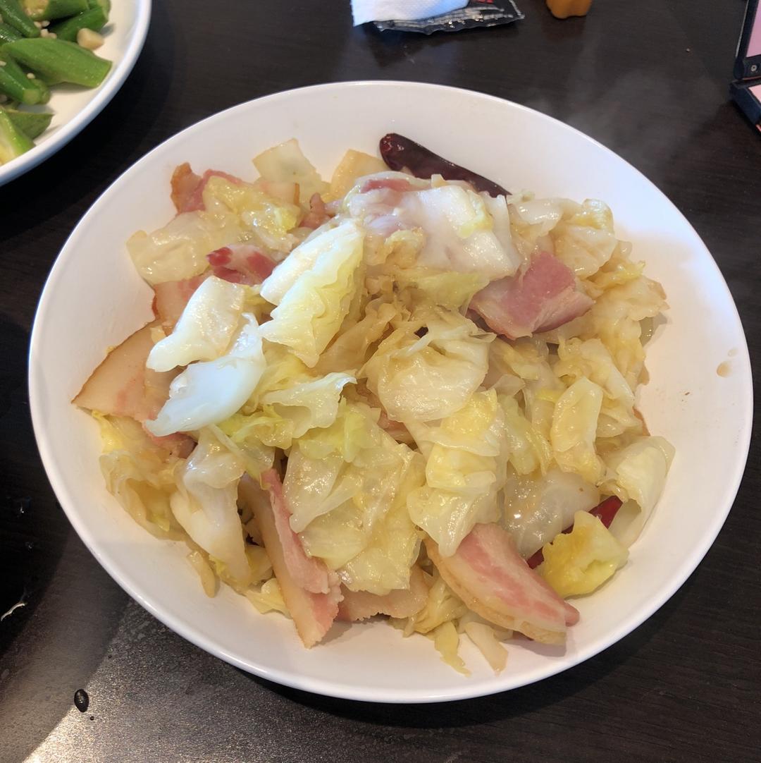🥓培根炒手撕包菜（微辣）🥓—中西结合❗️惹味好下饭❗️