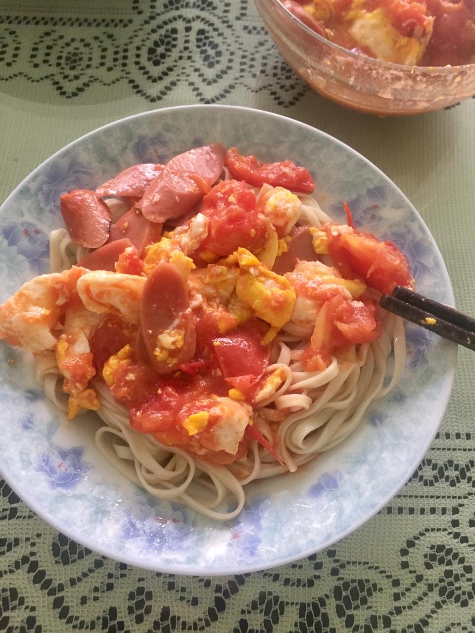 西红柿鸡蛋打卤面（拌面）