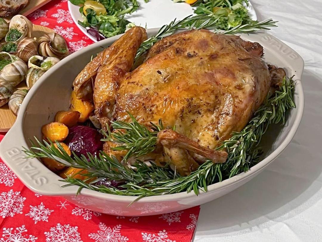皮脆肉嫩水还多的【圣诞烤鸡】