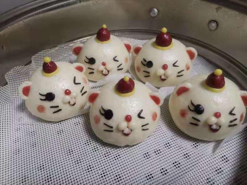年夜饭鼠来运转造型馒头卡通馒头@卡通包