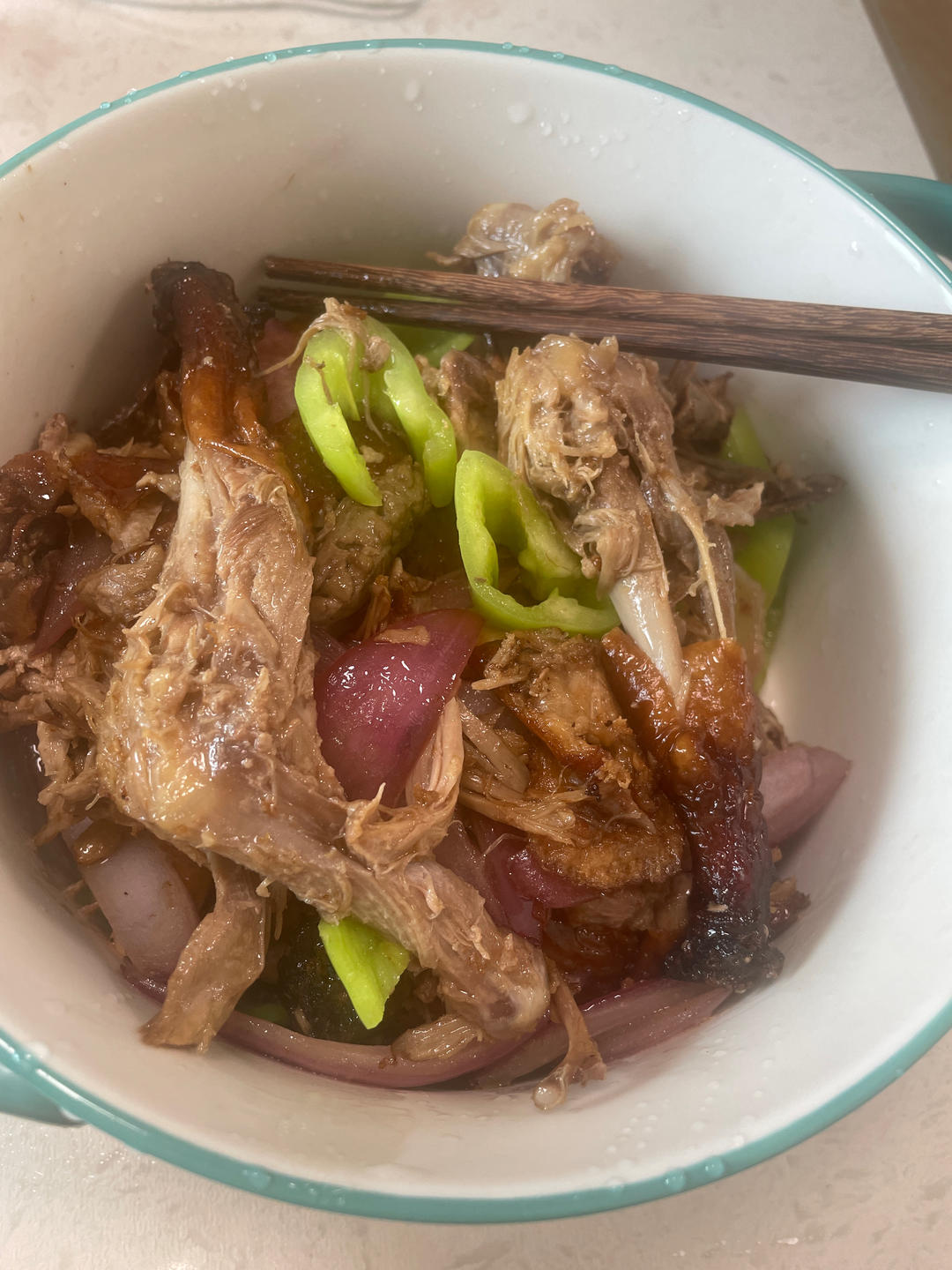 青椒炒烤鸭架