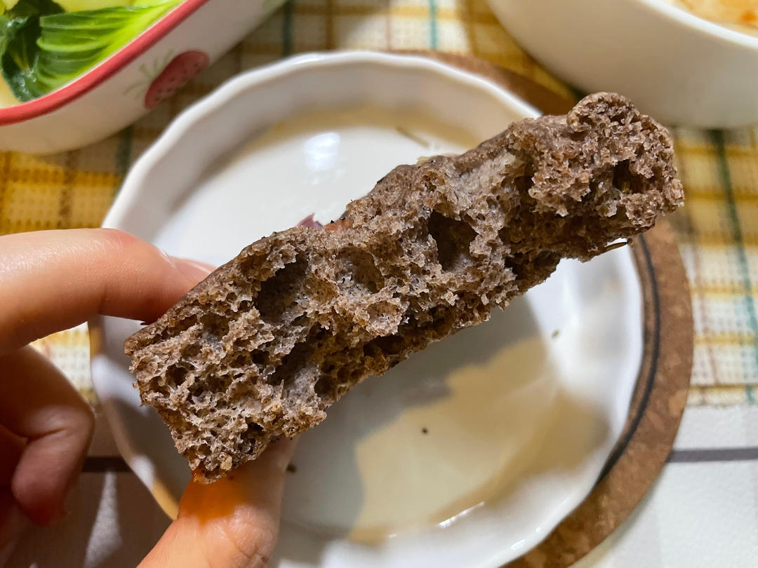 黑橄榄番茄大蒜黑麦佛卡夏（免揉波兰种）