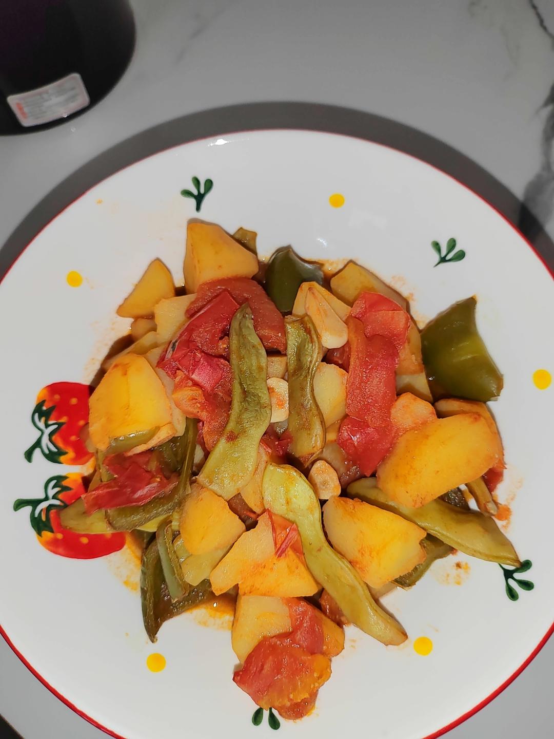 土豆炖豆角西红柿