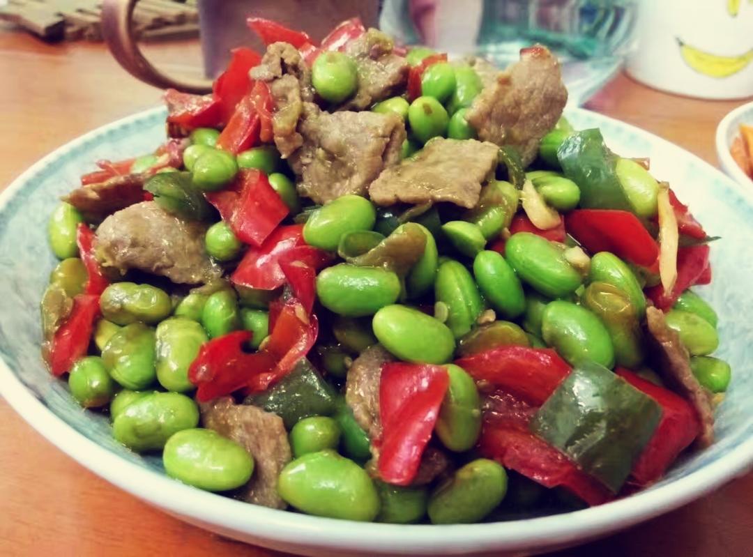 毛豆炒肉