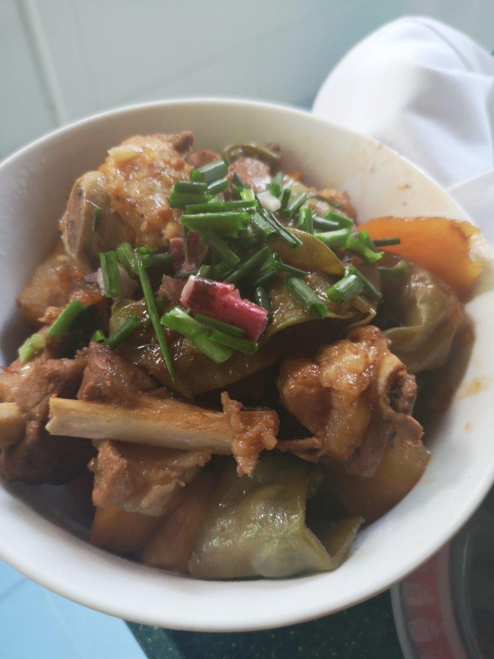 排骨炖土豆豆角