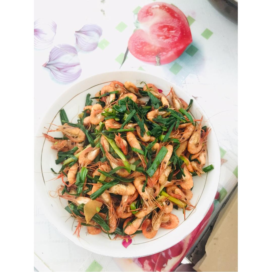 韭菜炒河虾