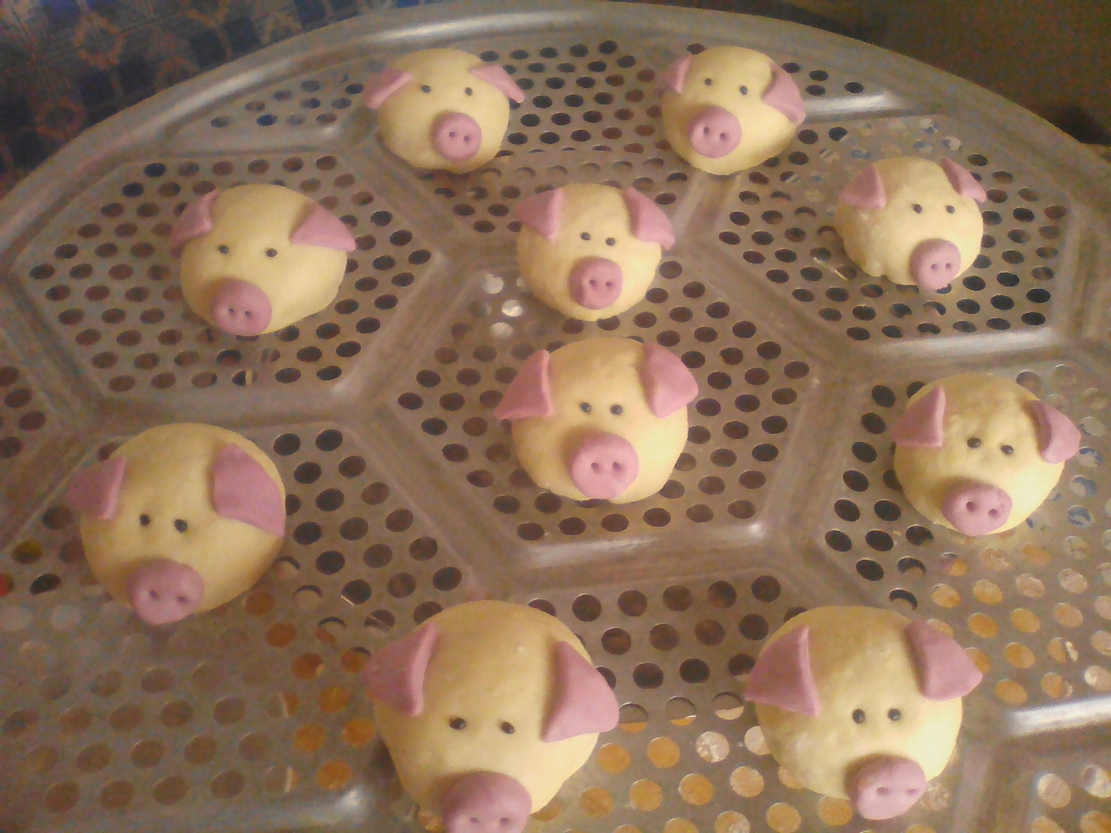 可爱的小猪豆沙包