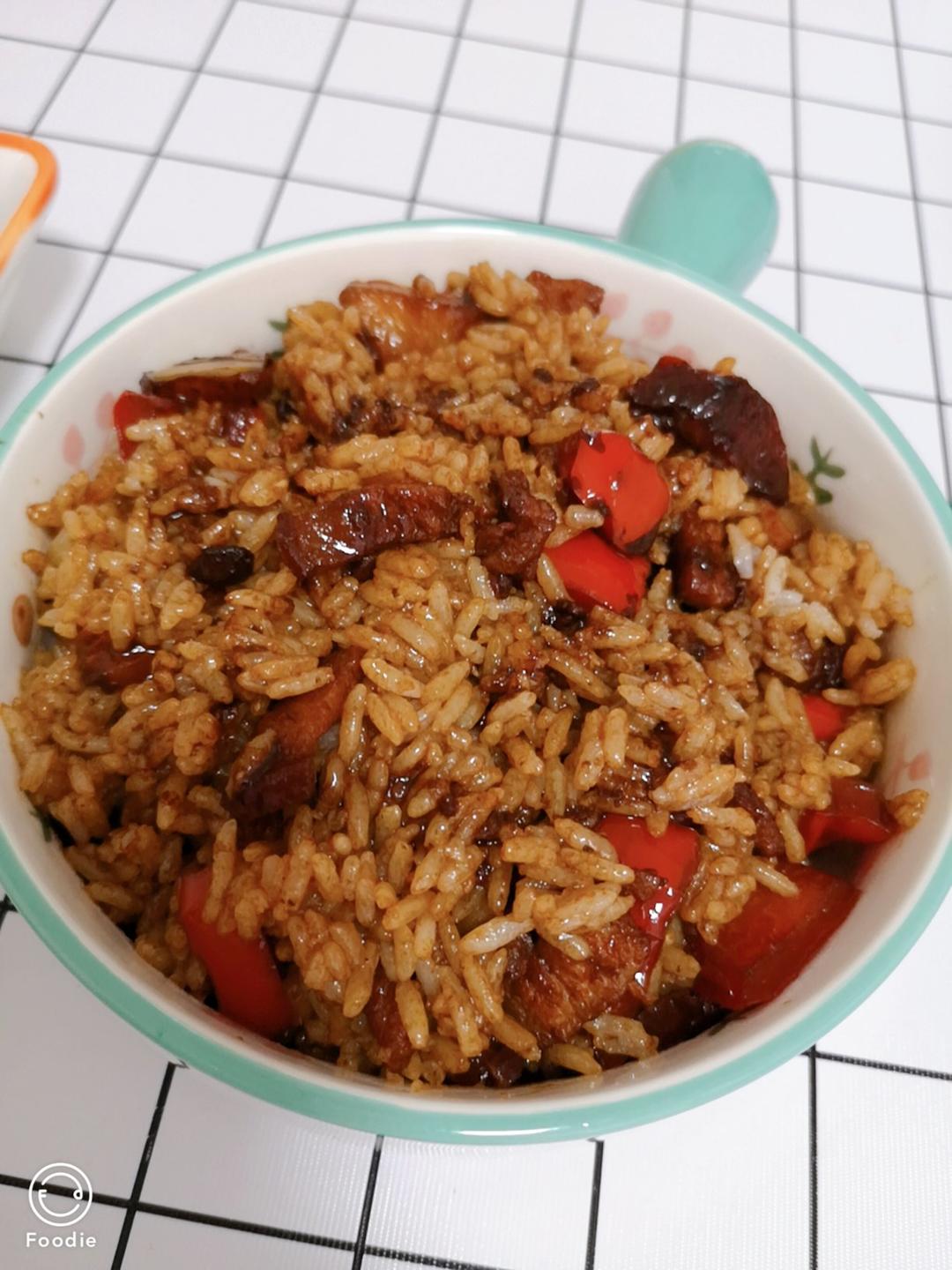 湖南辣椒炒肉汤泡饭