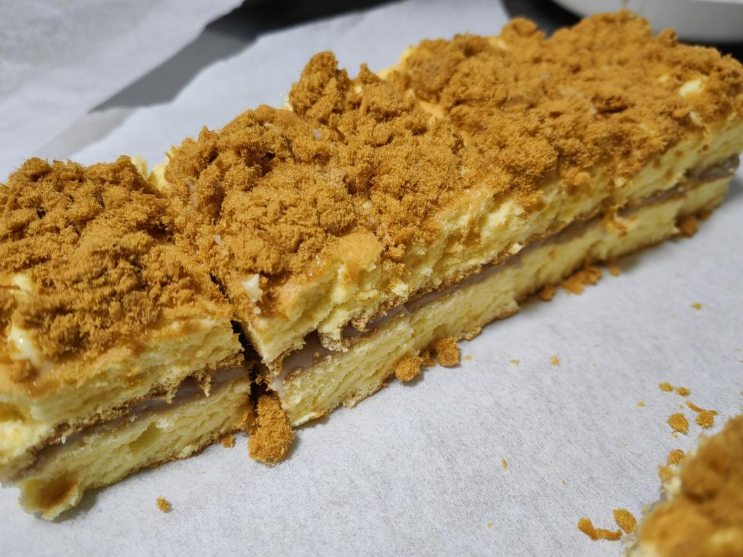 芋泥肉松贝贝蛋糕｜快手0失败|常温蛋糕｜无需奶油