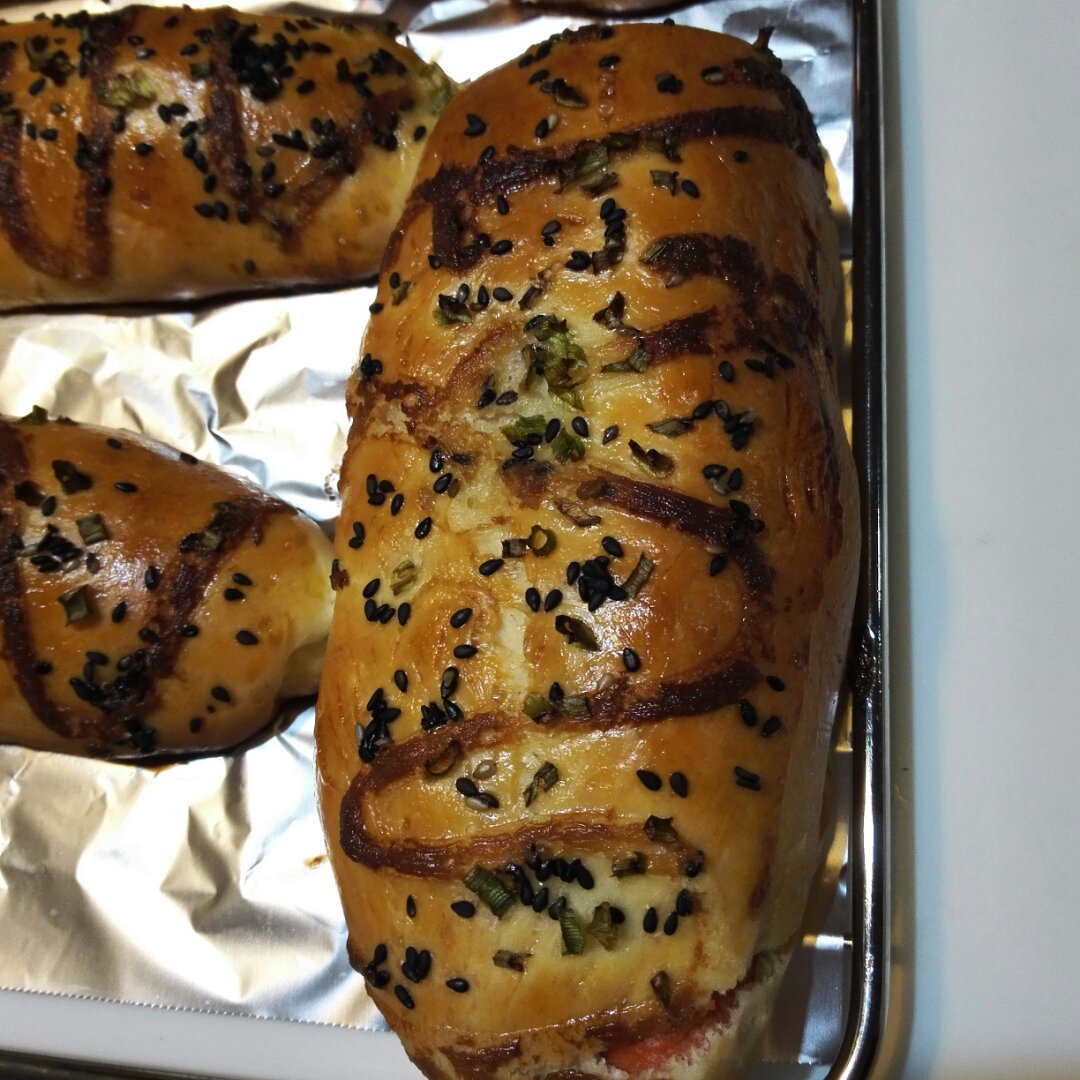 火腿肠早餐面包（一次发酵法）