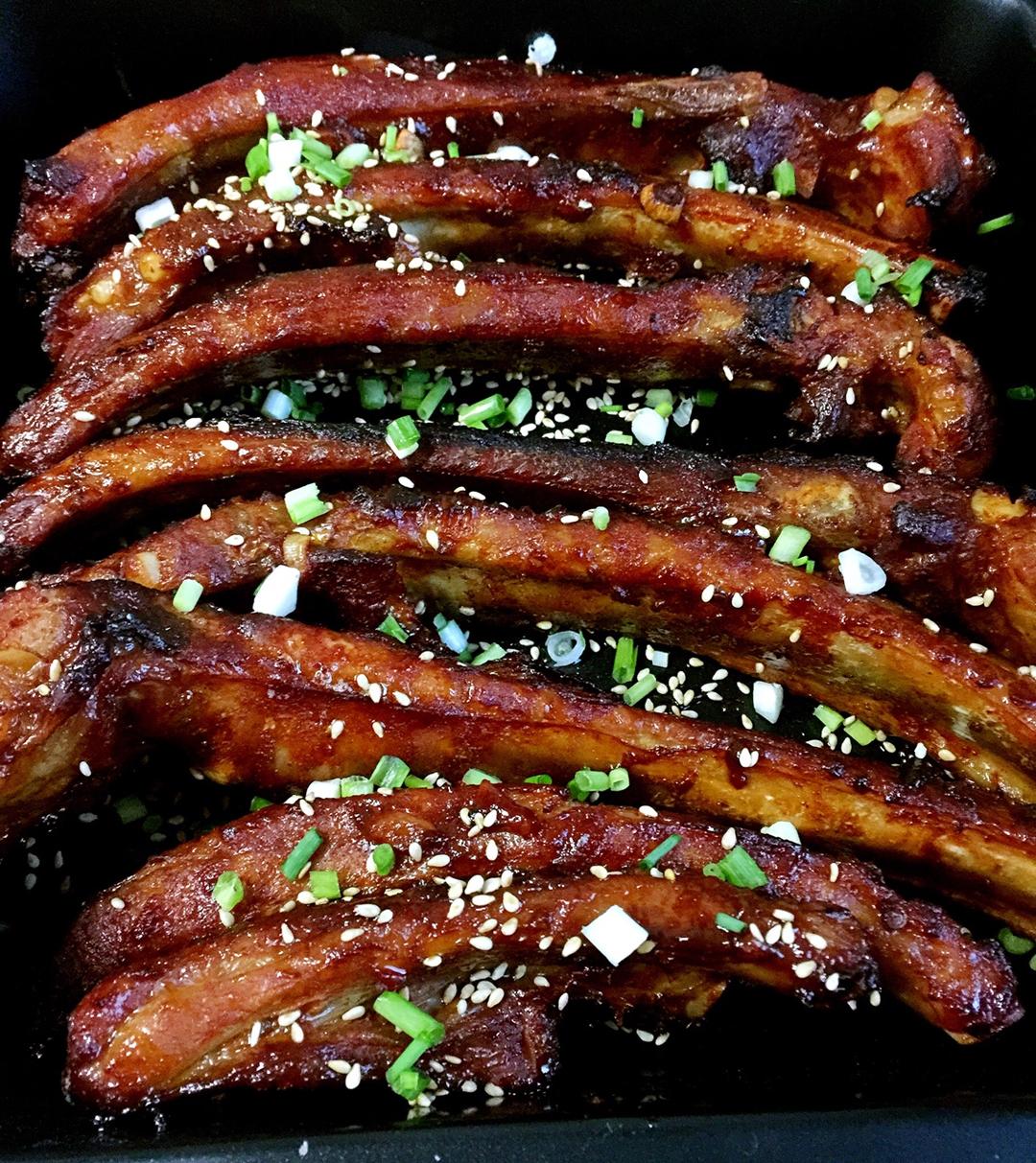 小胖爱吃面做的韩式辣酱蒜香烤排骨(肉)