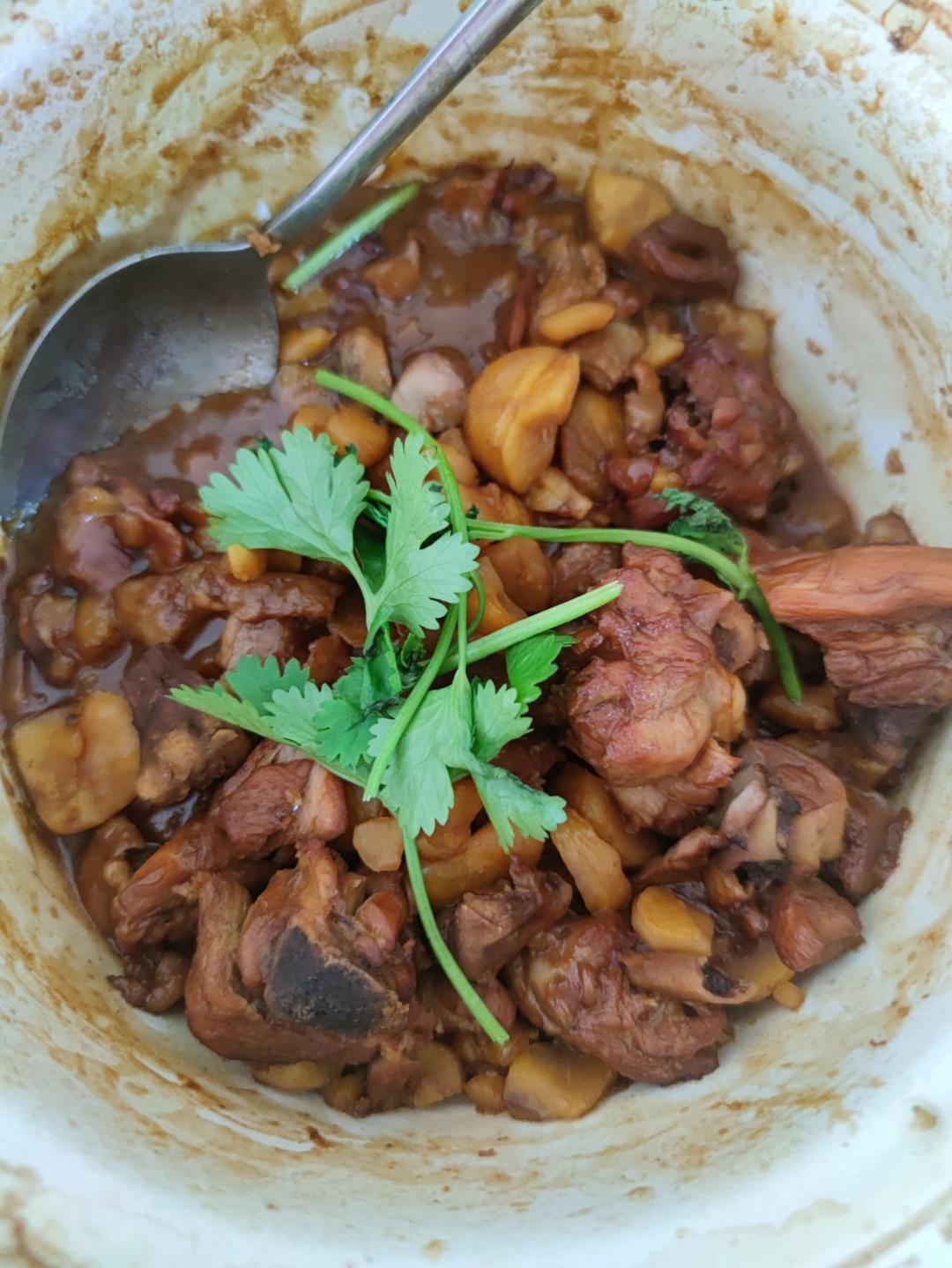 香甜软糯，汤汁浓郁的板栗烧鸡