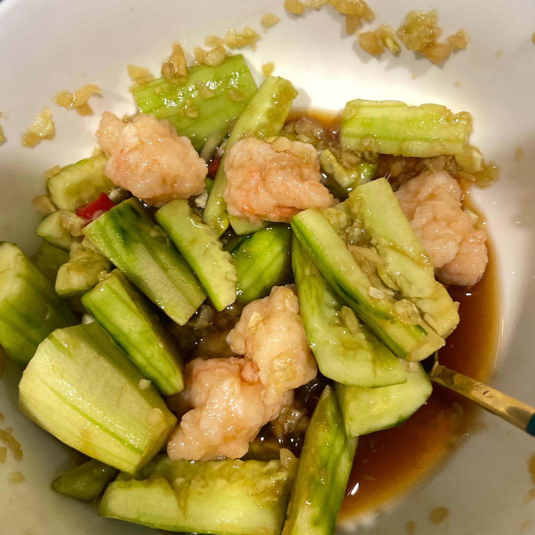 【减脂餐】虾滑凉拌黄瓜