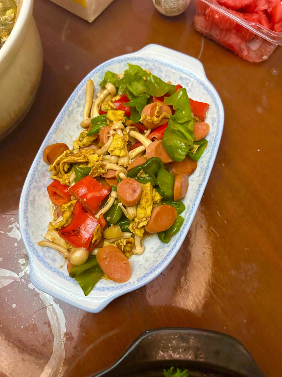 白玉菇炒火腿