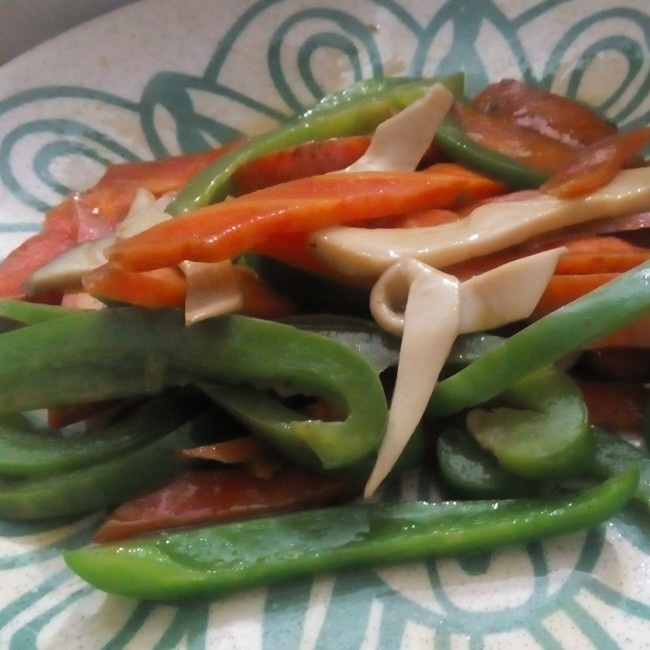 杏鲍菇青椒炒胡萝卜
