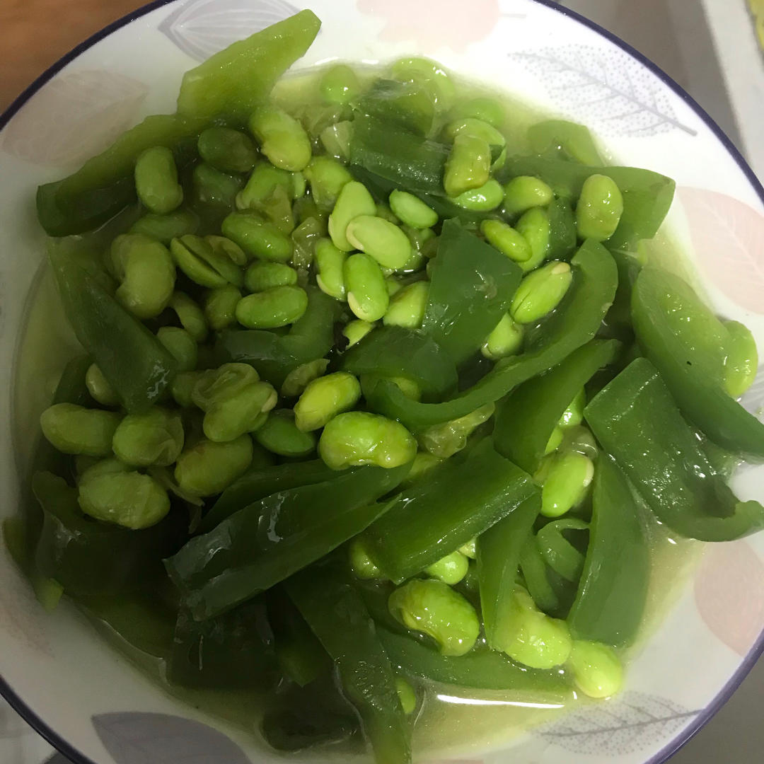 毛豆炒青椒