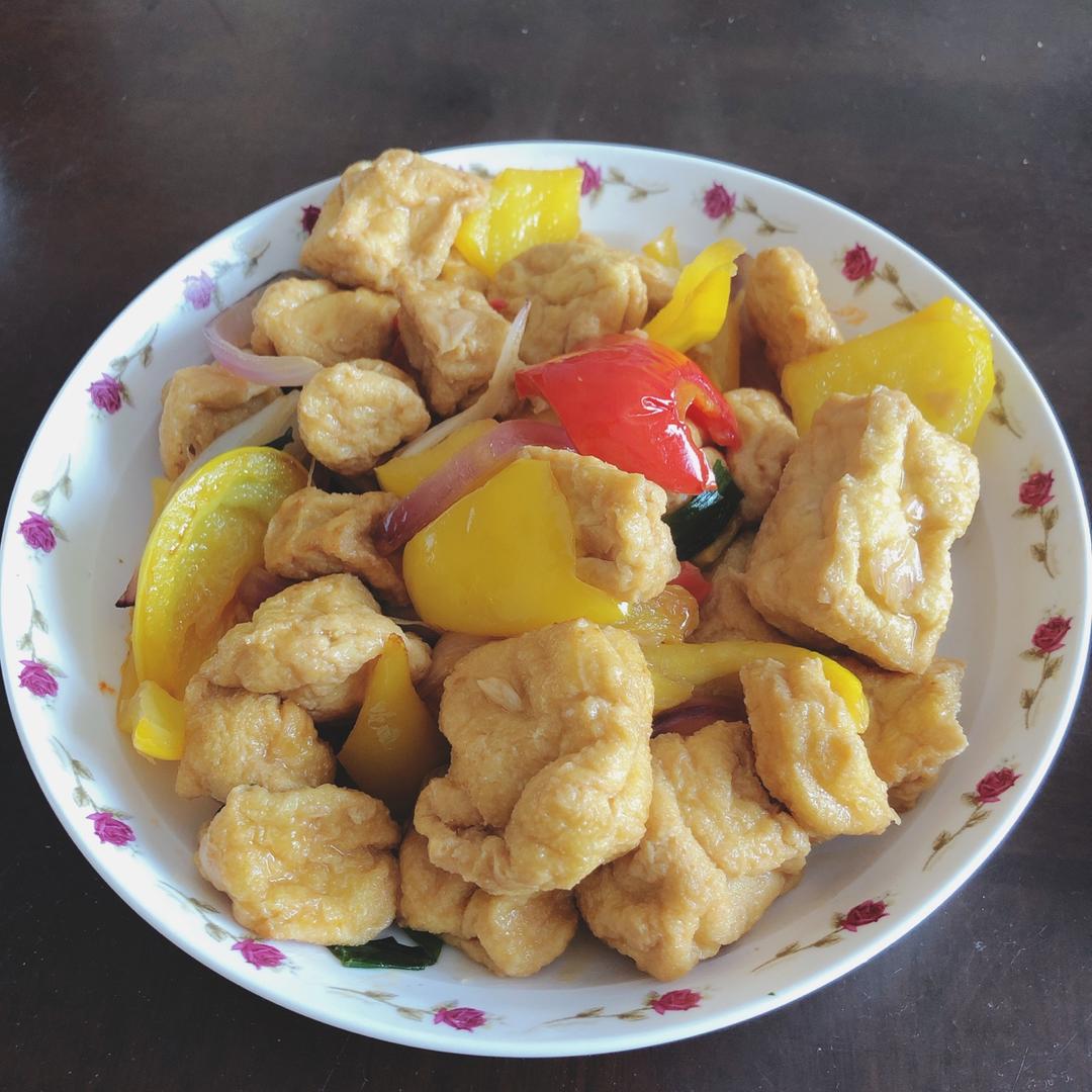 青椒油豆腐