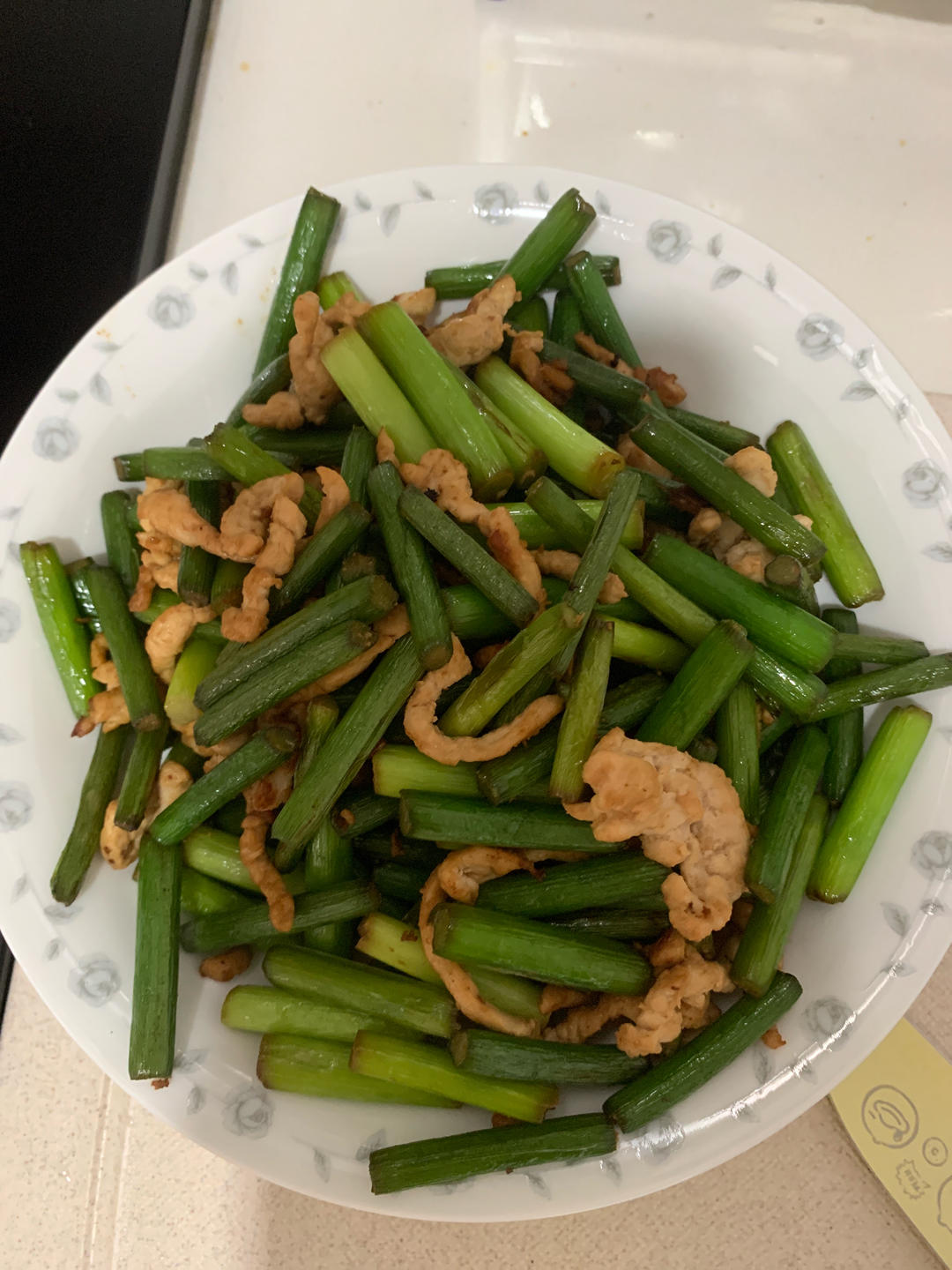 肉丝炒蒜苗