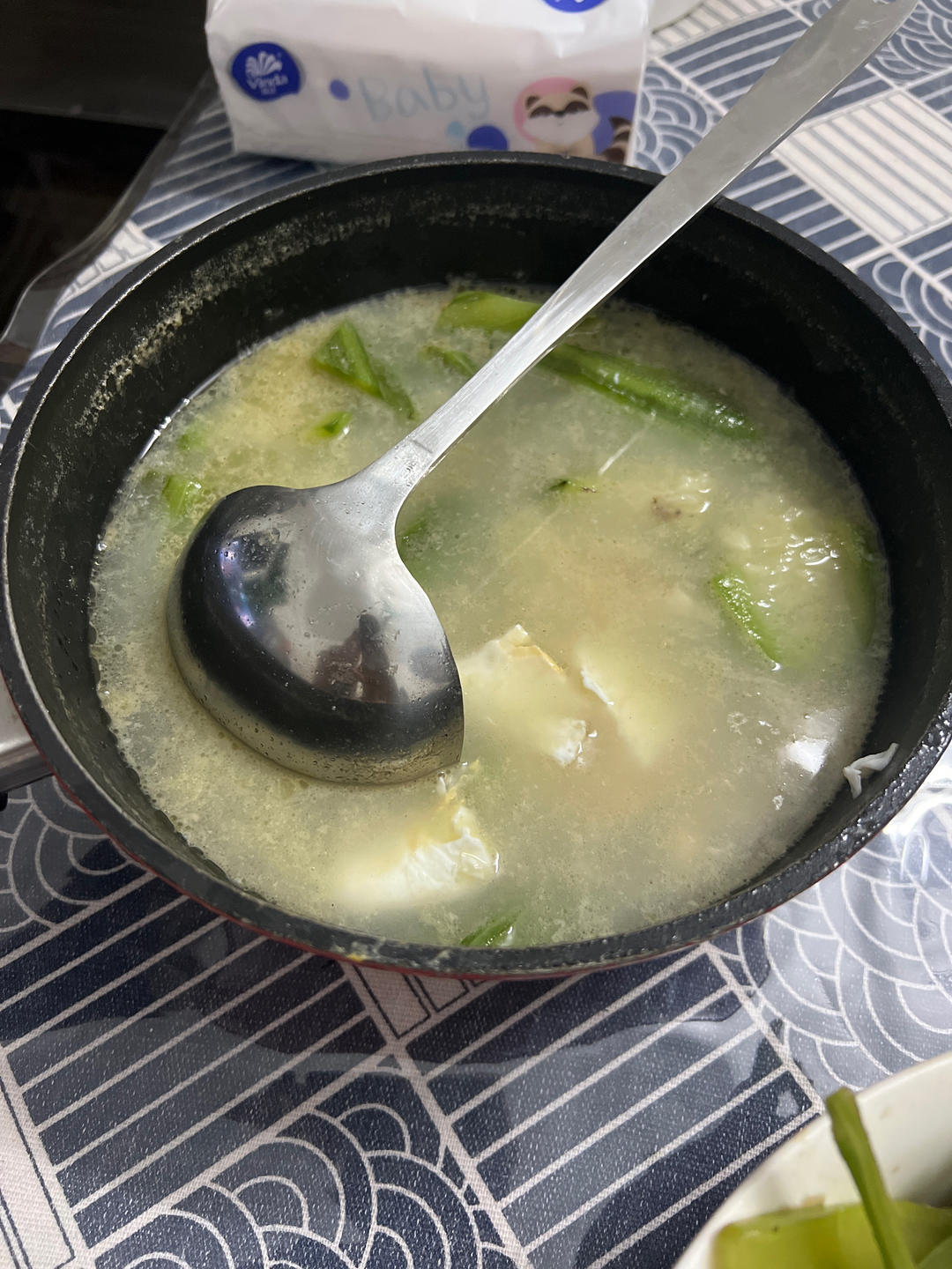 不变色丝瓜汤