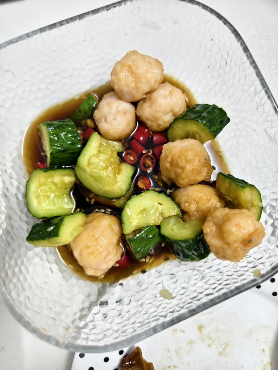 减脂餐l黄瓜凉拌虾滑🍤