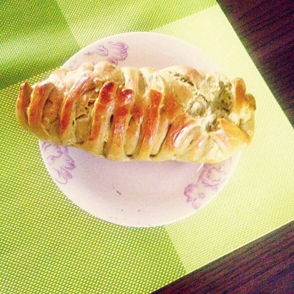 抹茶红豆面包