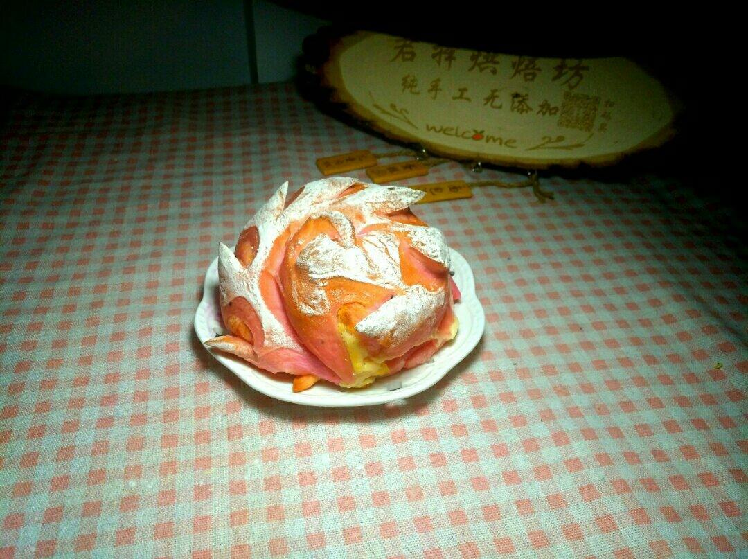 火龙果蔓越莓乳酪软欧～～软软软少女心