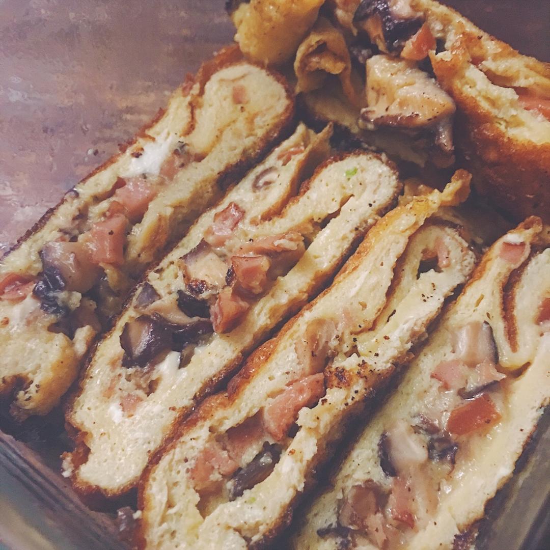 香菇腊肠鸡蛋卷