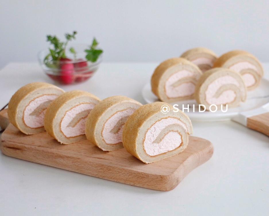 【低脂蛋白】奶茶味蛋糕卷➕树莓奶油的做法