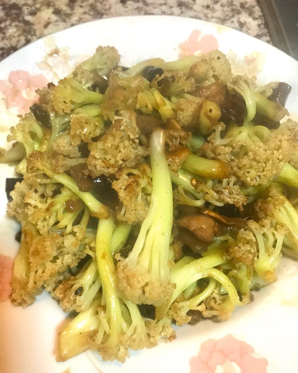 豆豉爆炒有机花菜
