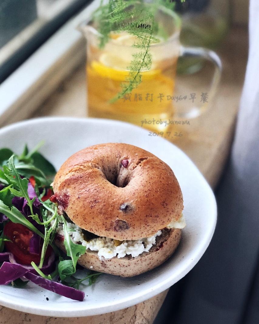 （无油）全麦黑麦贝果bagel~咬劲十足，越嚼越香