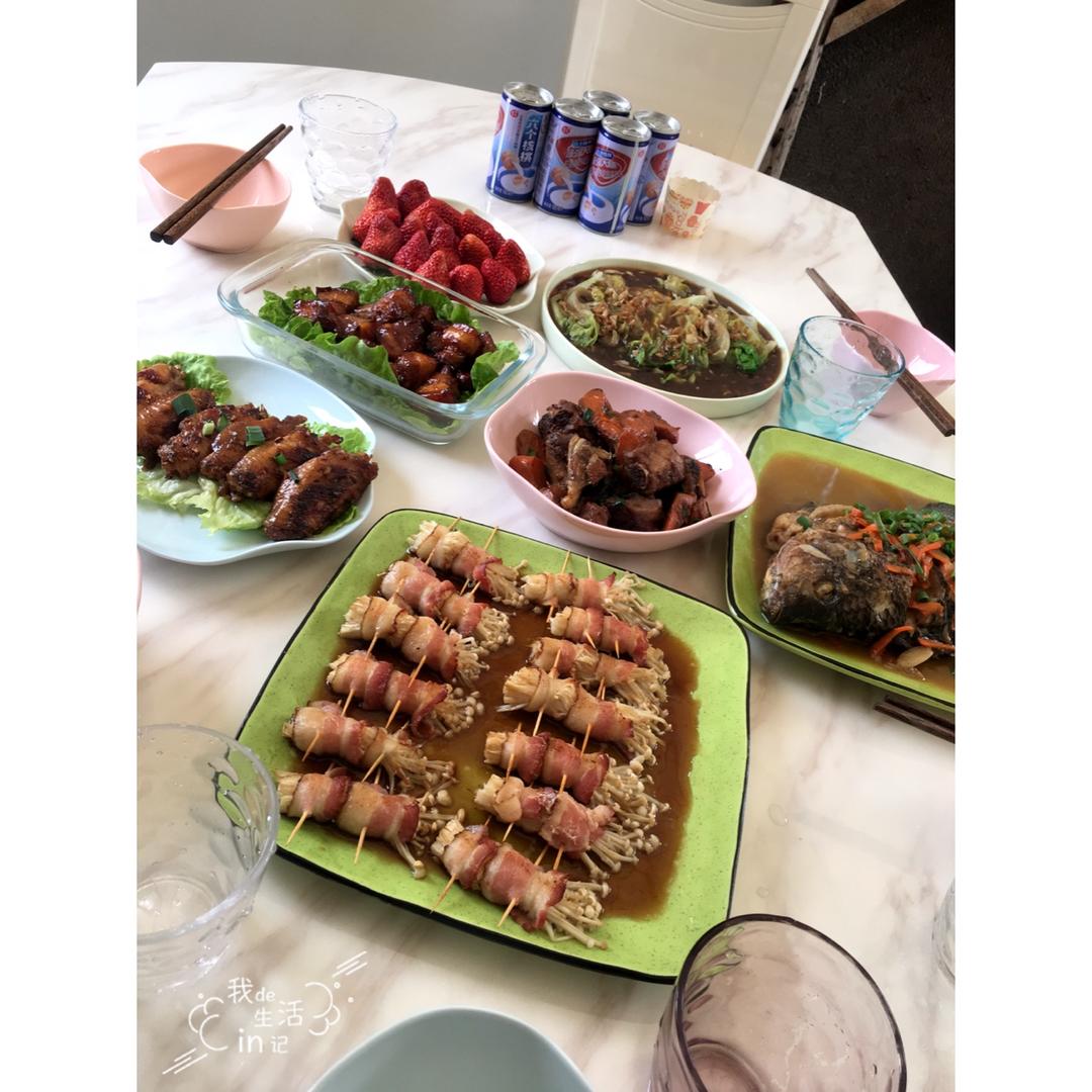 照烧培根金针菇卷