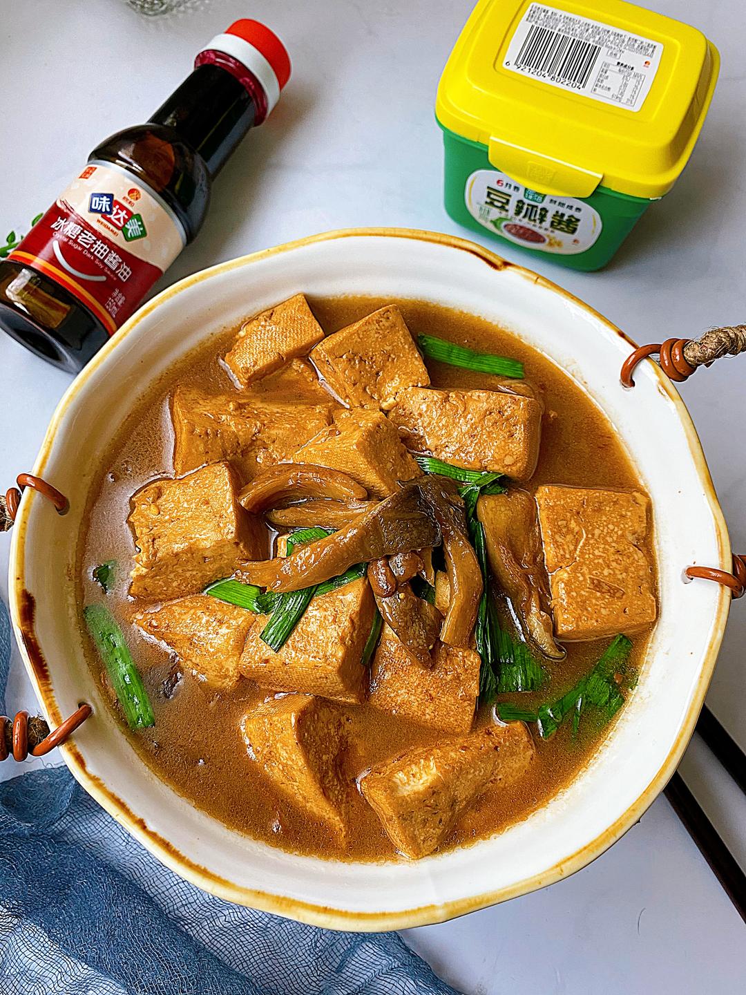 焖+平菇烧豆腐的做法