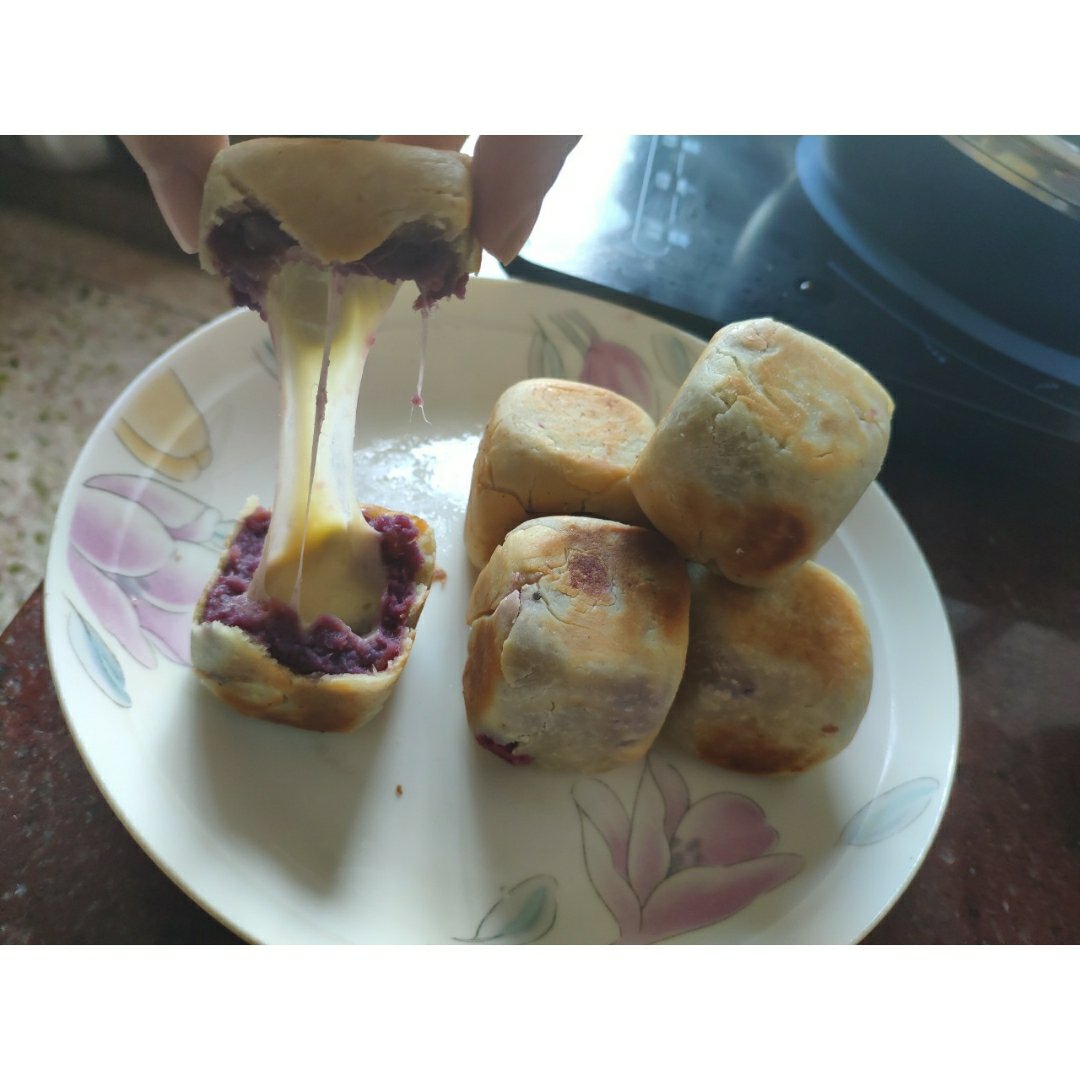 网红爆浆香芋紫薯仙豆糕，只需一口平底锅