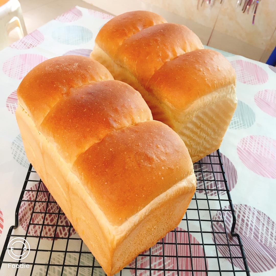超棒的炼乳吐司只需一次发酵(450g土司盒x2)