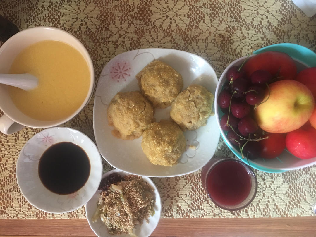 低卡减肥#蒸玉米面野菜&菜团子（手残党也能轻松完成）