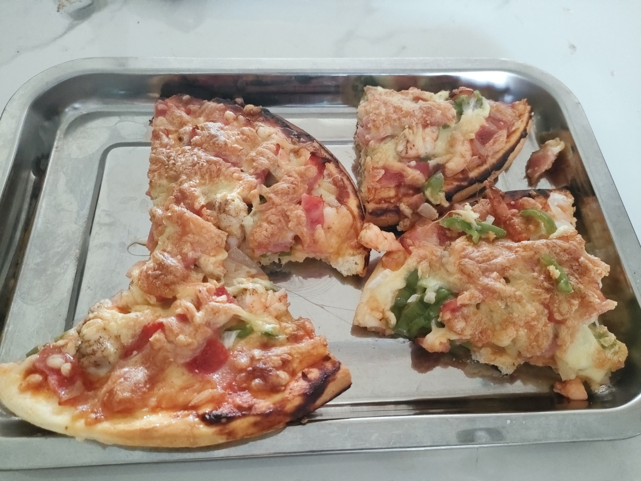 鲜虾🍤培根披萨🍕“内附敲好吃的饼皮做法”
