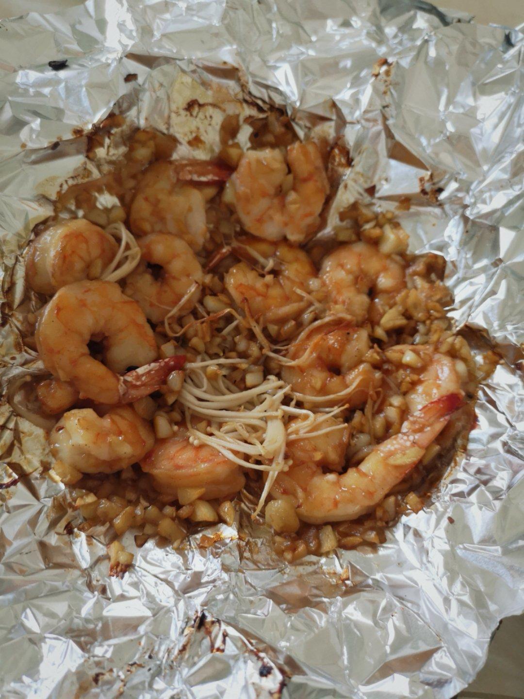 减脂增肌的蒜蓉烤虾（空气炸锅版）