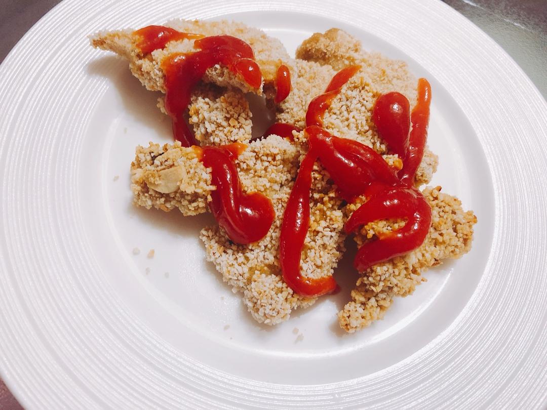 无油烤鸡排（面包糠鸡胸肉）