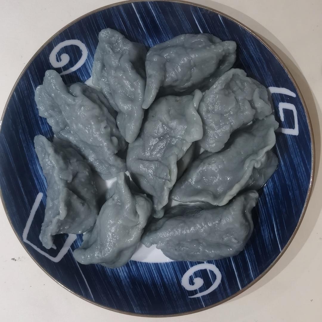 蝶豆花奶香双色馒头