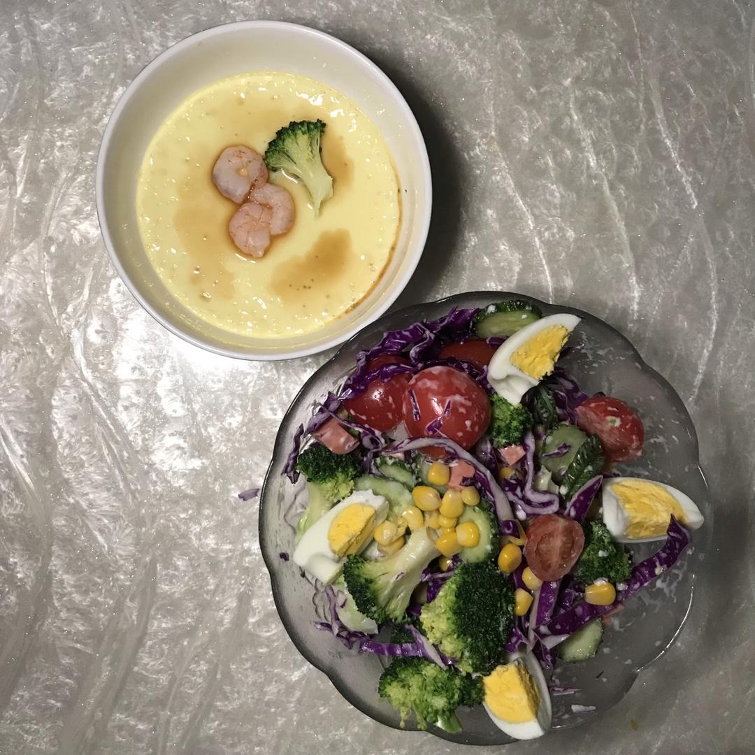 低脂豆腐蒸蛋❗超滑嫩，虾仁和西蓝花完美结合。