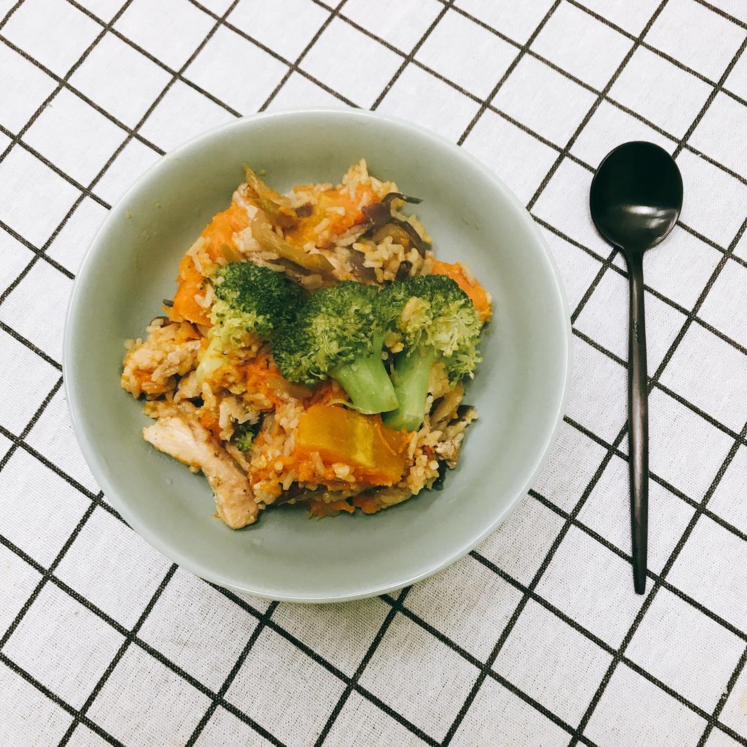 南瓜鸡肉饭