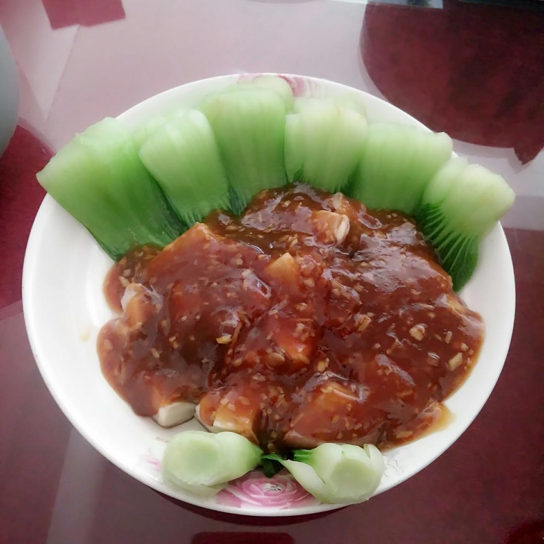 浇汁香菇油菜