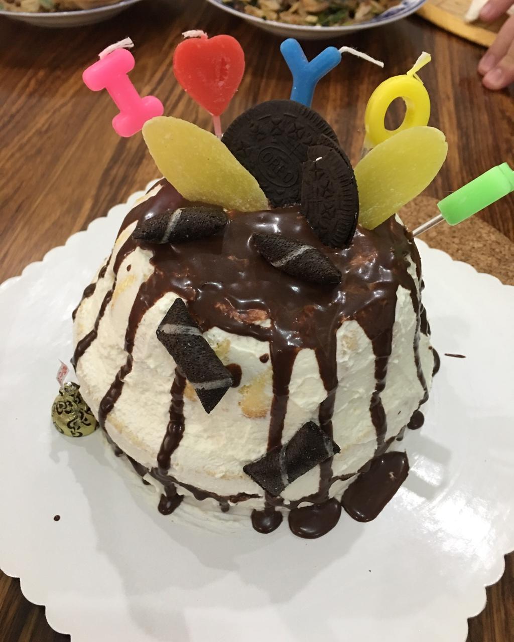 4寸戚风蛋糕 甘纳许淋面