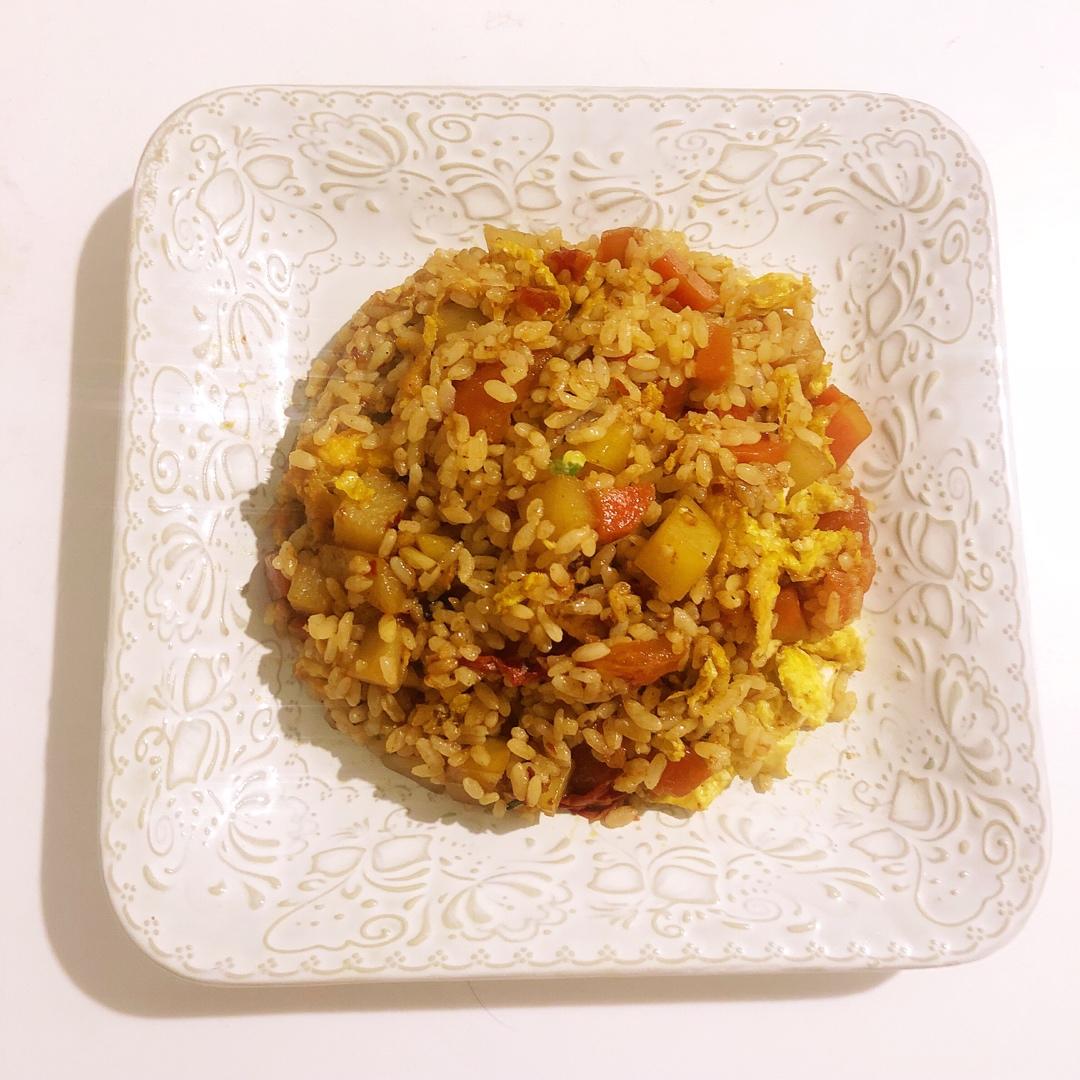 番茄土豆烩饭！剩米饭的终结者