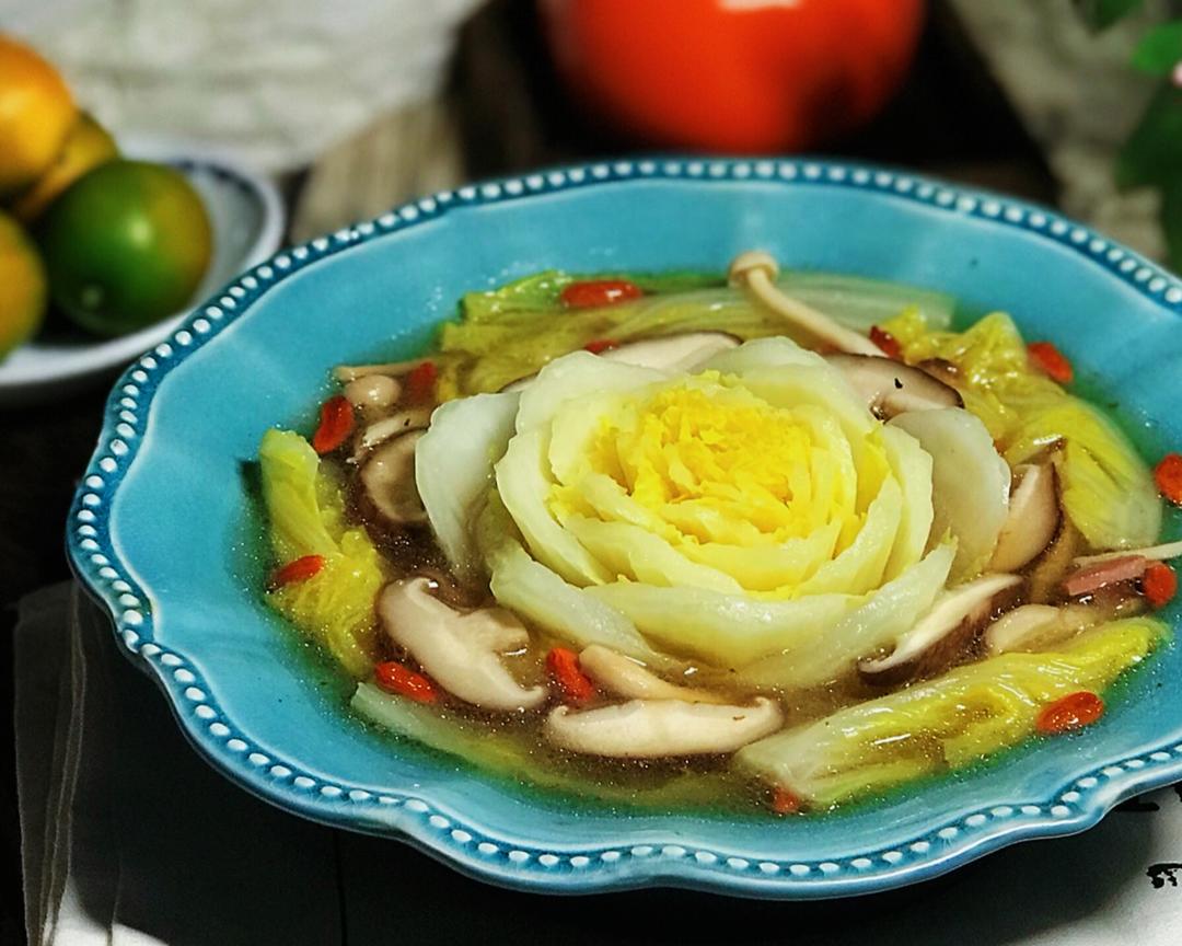 有机娃娃菜菌菇汤的做法