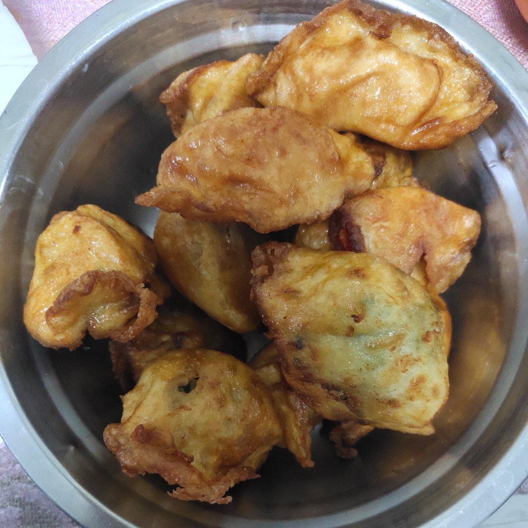 菱禾做的饺子第101种吃法油炸黄金菜饺焦香酥脆凉了柔软劲道附细节