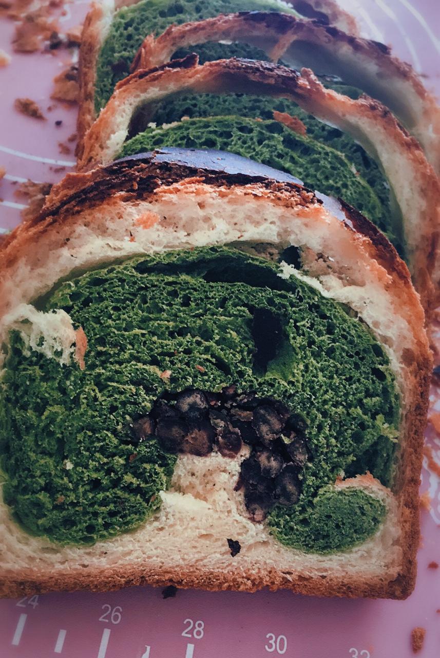 抹茶蜜豆吐司